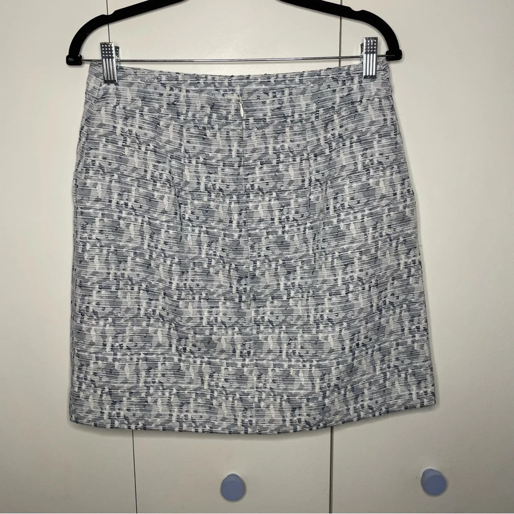 Ann Taylor LOFT Petaled Jacquard Pocket Shift Skirt Size 6 Midnight Cobalt NWT